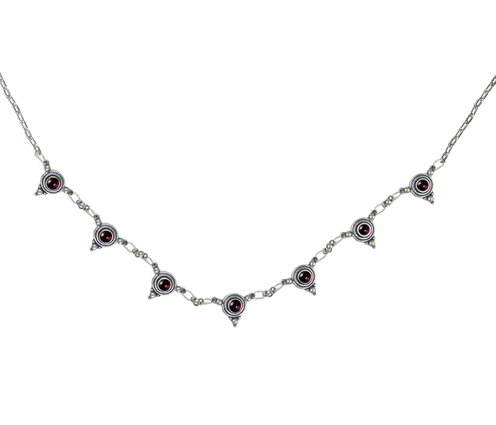 Sterling Silver Gemstone Necklace With Garnet